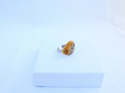 Sárga, csepp alakú gyűrű II.