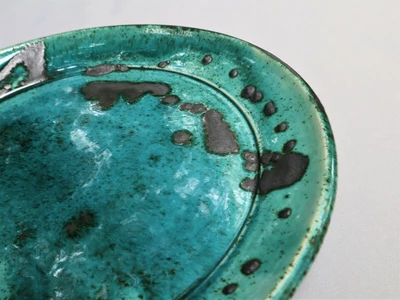 Egyedi Türkiz-grafit mázas kerámia tányér